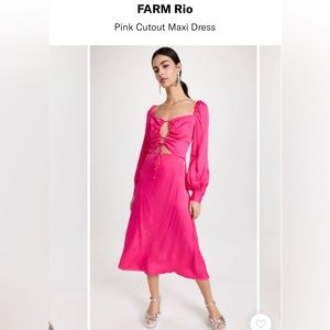 NWT Farm Rio Barbie Pink Cutout Dress